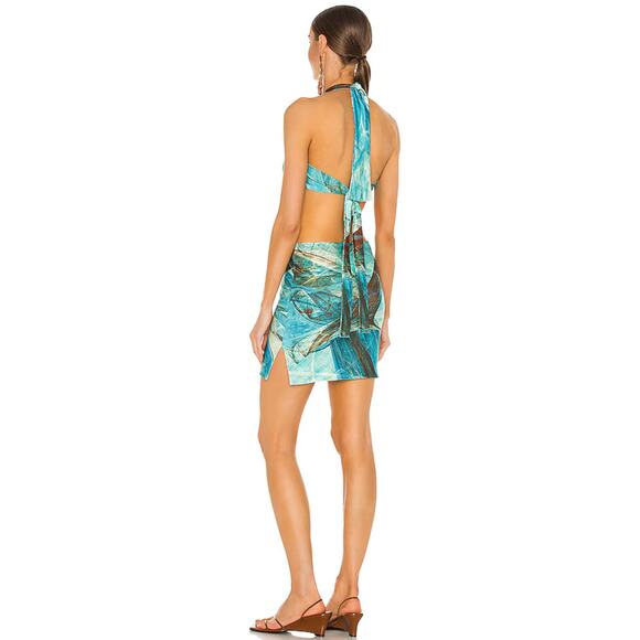 Farai London Blue Halter Mini Dress - Picture 2 of 8